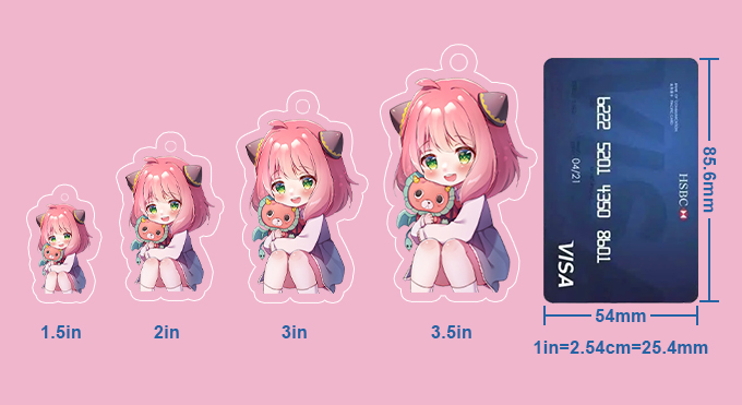 Acrylic Keychain Size Acrylic Keychain Size
