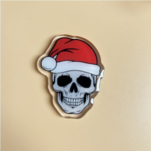 Skull Wearing Santa Hat Epoxy Acrylic Board