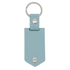 Baby Blue Leather Keychain