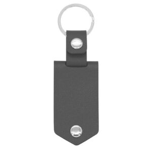 Grey Leather Keychain