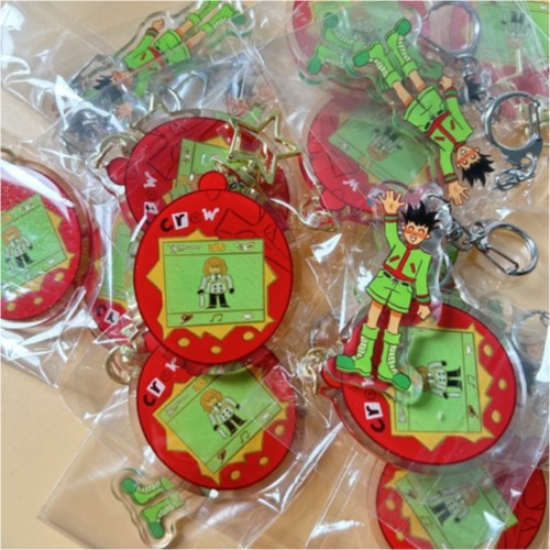 Anime Character Keychains Oval Design Keychains